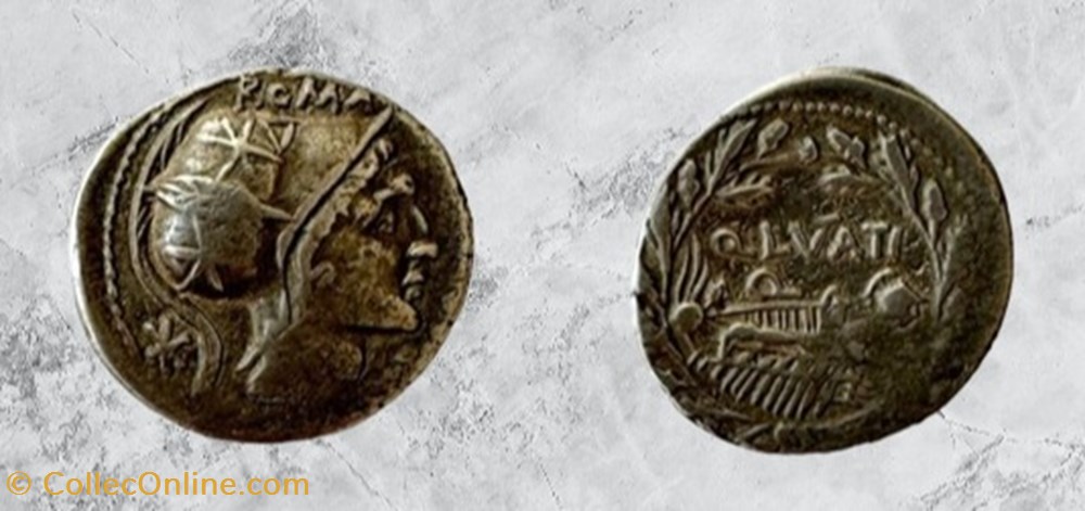 République romaine - Lutatia - Q. Lutatius Cerco - Denier monnaies antiques romaines imperiales et republicaines republique romaine lutatia q lutatius cerco denier