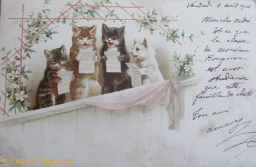 cartes postales chats chorale 211