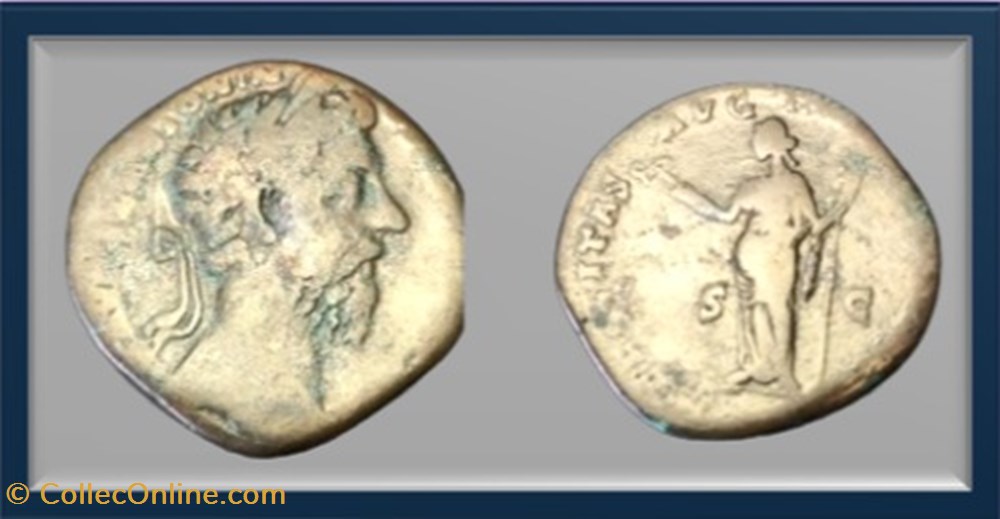 Marc Aurèle - Felicitas - sesterce monnaies antiques romaines imperiales et republicaines marc aurele felicitas sesterce