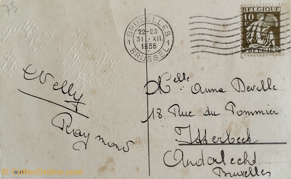 cartes postales coule amoureux declaration fleurs 6033