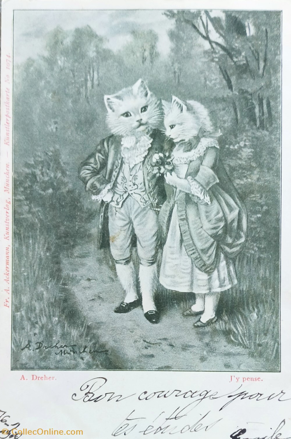 cartes postales a dreher n 1074 les amoureux y pense