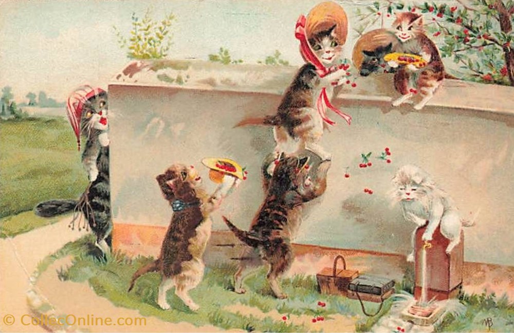 cartes postales autres maurice boulanger serie couleur la cueillette des cerises serie 585