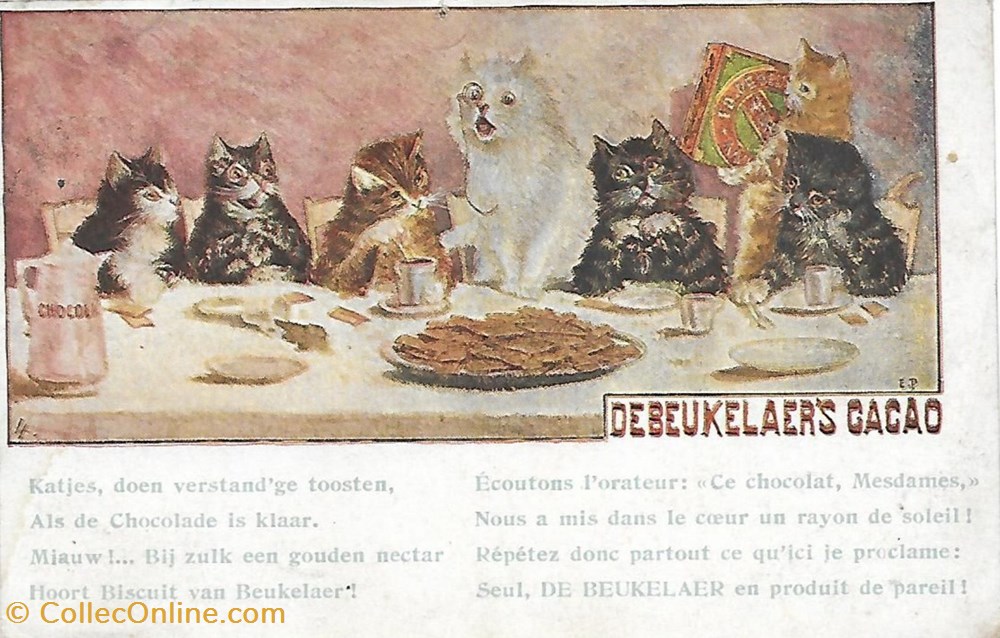 cartes postales de beukelaer a table