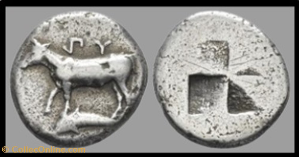Thrace - Byzantion - Taureau / dauphin monnaies antiques grecques thrace byzantion taureau dauphin