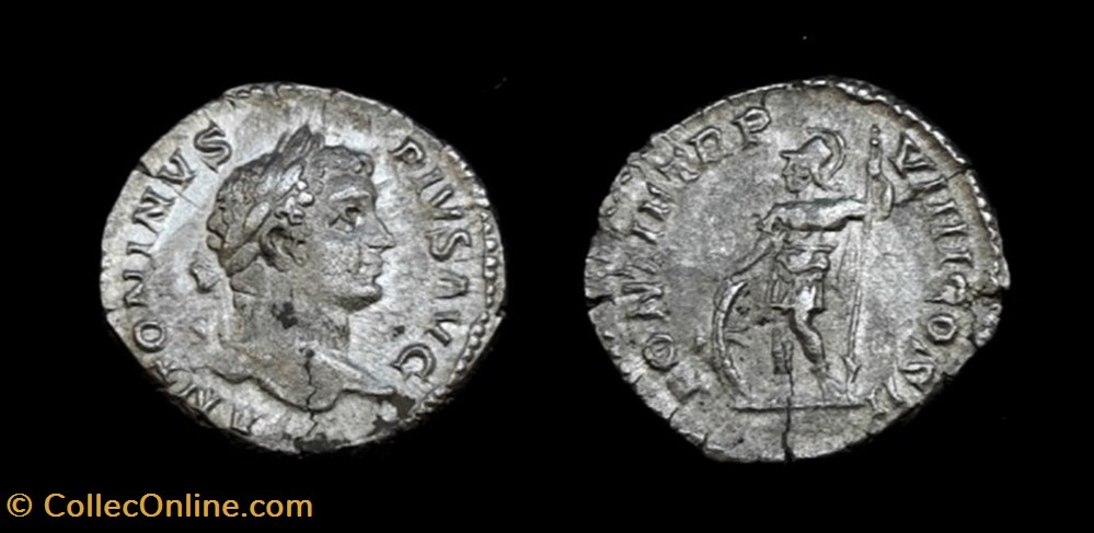 Caracalla - Mars - denier monnaies antiques romaines provinciales caracalla mars denier