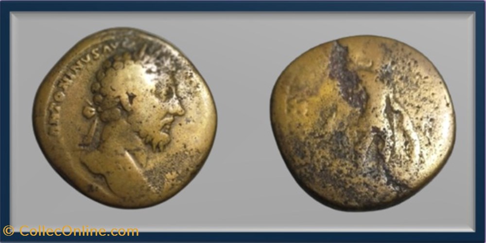Marc Aurèle - Mars - Sesterce monnaies antiques romaines imperiales et republicaines marc aurele mars sesterce
