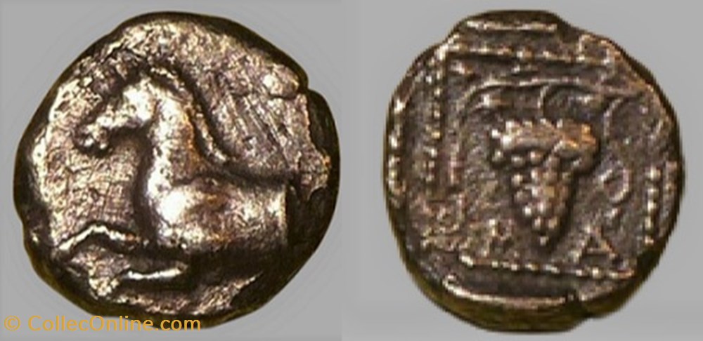 monnaies antiques grecques thrace maroneia cheval raisin