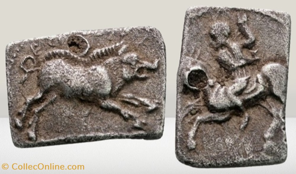 Pamphylie - Aspendos - Cavalier / sanglier monnaies antiques grecques pamphylie aspendos cavalier sanglier
