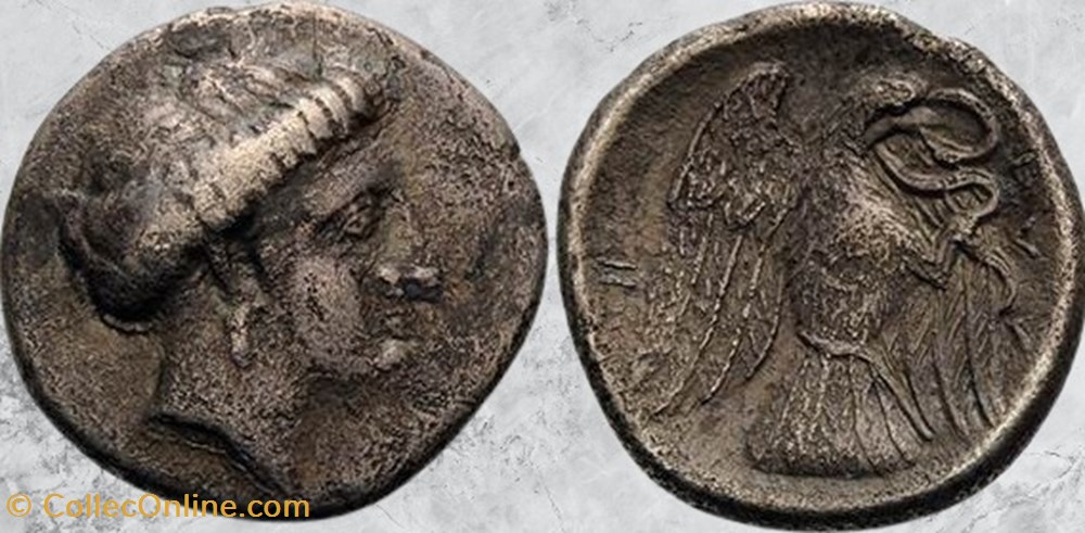 Eubée - Chalkis - Aigle / serpent monnaies antiques grecques eubee chalkis aigle serpent