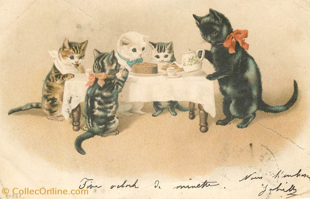 cartes postales a table heure du the ou cafe gouter n 867