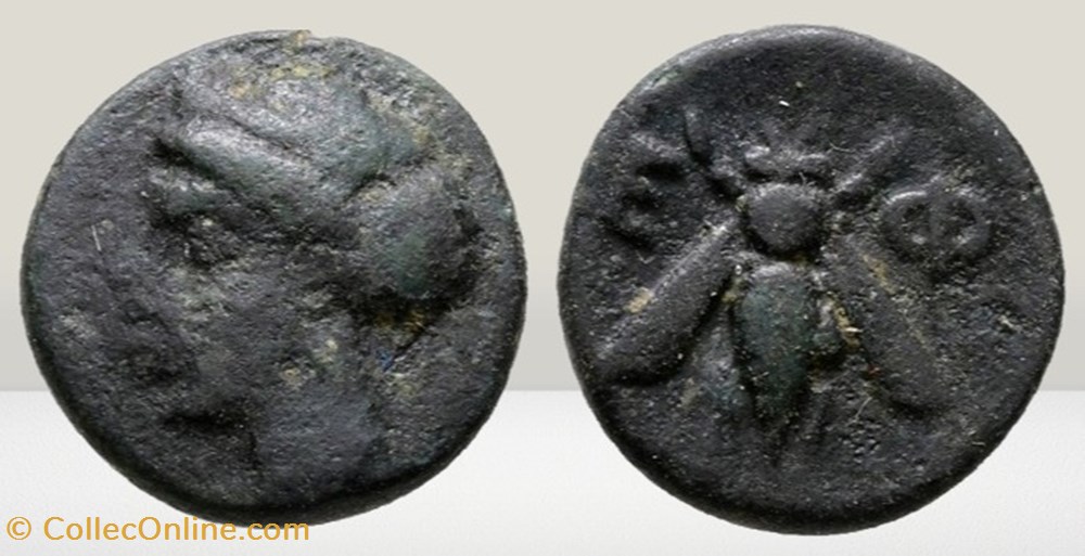 Ionie - Ephèse - Tête féminine / Abeille monnaies antiques grecques ionie ephese tete feminine abeille