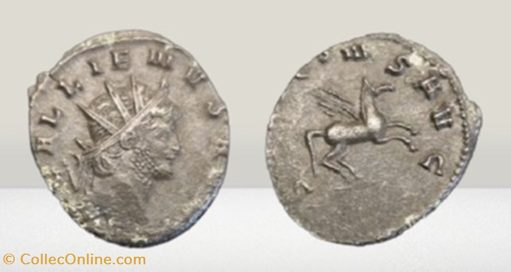 Gallien - Pégase monnaies antiques romaines imperiales et republicaines gallien pegase