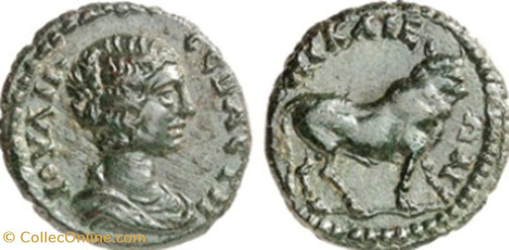 Julia Domna - Bithynie - Nicee - Taureau monnaies antiques romaines provinciales julia domna bithynie nicee taureau