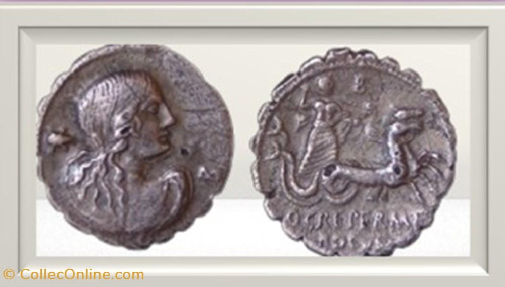 République romaine - Creperia - Quintus Creperius Rucus monnaies antiques romaines imperiales et republicaines republique romaine creperia quintus creperius rucus