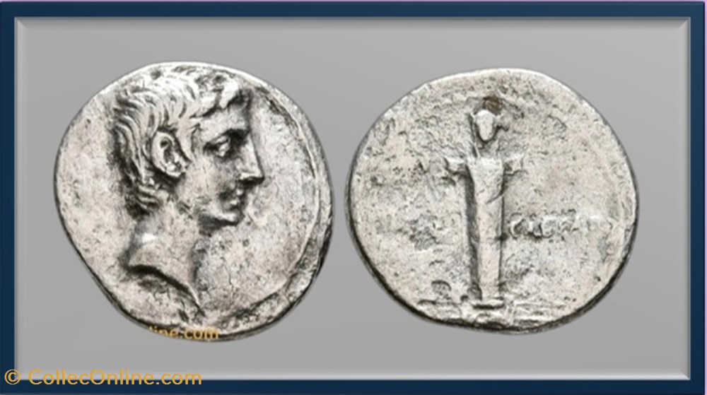 Octave - Cippe de Jupiter - denier monnaies antiques romaines imperiales et republicaines octave cippe de jupiter denier
