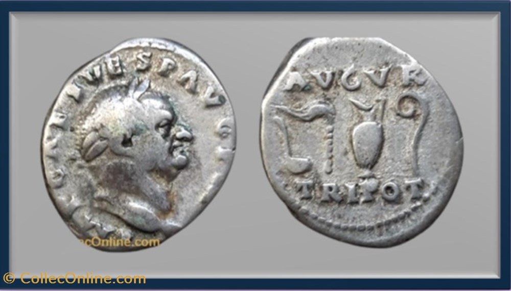 monnaies antiques romaines imperiales republicaines vespasien objets de culte denier
