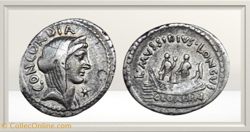 République romaine - Mussidia - Lucius Mussidius Longus monnaies antiques romaines imperiales et republicaines republique romaine mussidia lucius mussidius longus