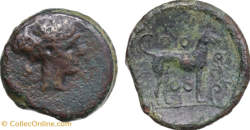 Sicile - Ségeste - Nymphe / Chien monnaies antiques a grecques sicile segeste nymphe chien