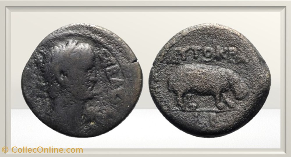 Claude - Egype - Alexandrie- Hippopotame monnaies antiques romaines provinciales claude egype alexandrie hippopotame