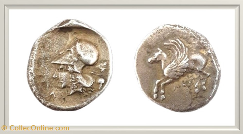 Corinthe - Acarnanie - Bruttium ??? monnaies antiques grecques corinthe acarnanie bruttium