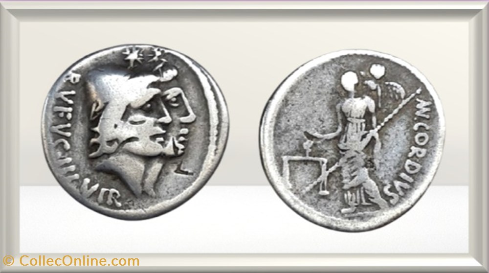 République romaine - Cordia - Manius Cordius Rufus monnaies antiques romaines imperiales et republicaines republique romaine cordia manius cordius rufus