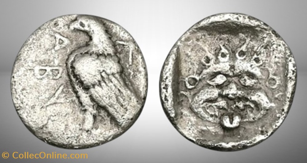 Troas - Abydos - Aigle / Gorgone monnaies antiques grecques troas abydos aigle gorgone