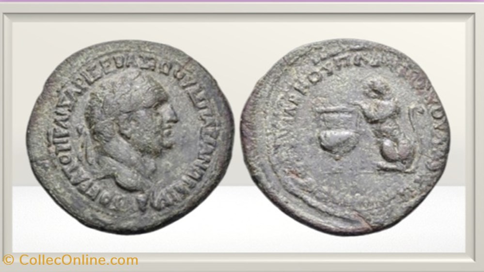 Vespasien - Bithynie - Panthère et cratère - assarion monnaies antiques romaines provinciales vespasien bithynie panthere et cratere assarion