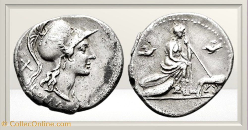 monnaies antiques romaines imperiales et republicaines republique romaine anonyme roma assise louve