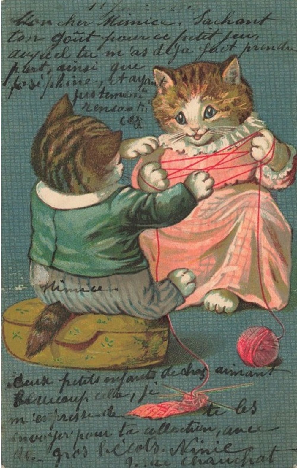 cartes postales theo stroefer thompson la pelote de laine serie 320 n 2