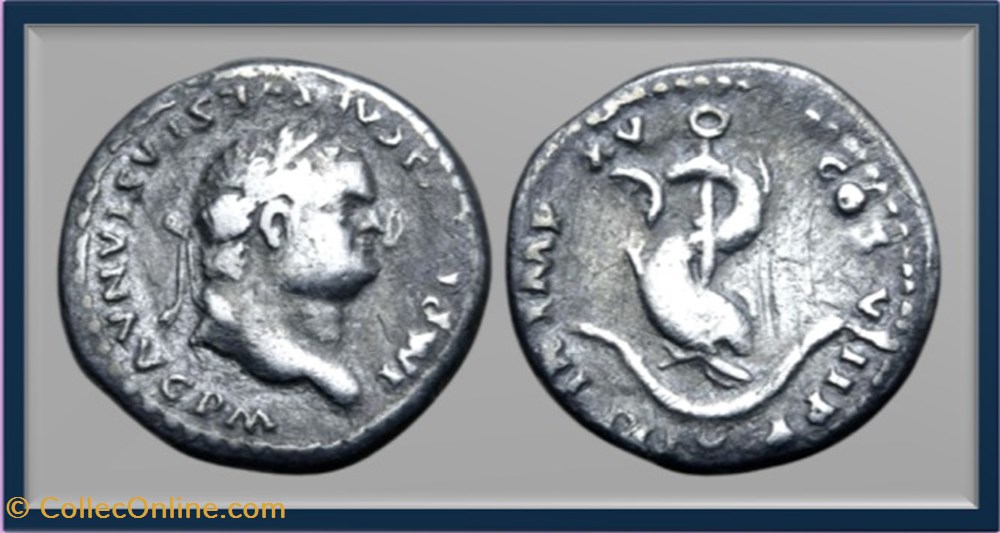 monnaies antiques romaines imperiales et republicaines titus dauphin ancre denier