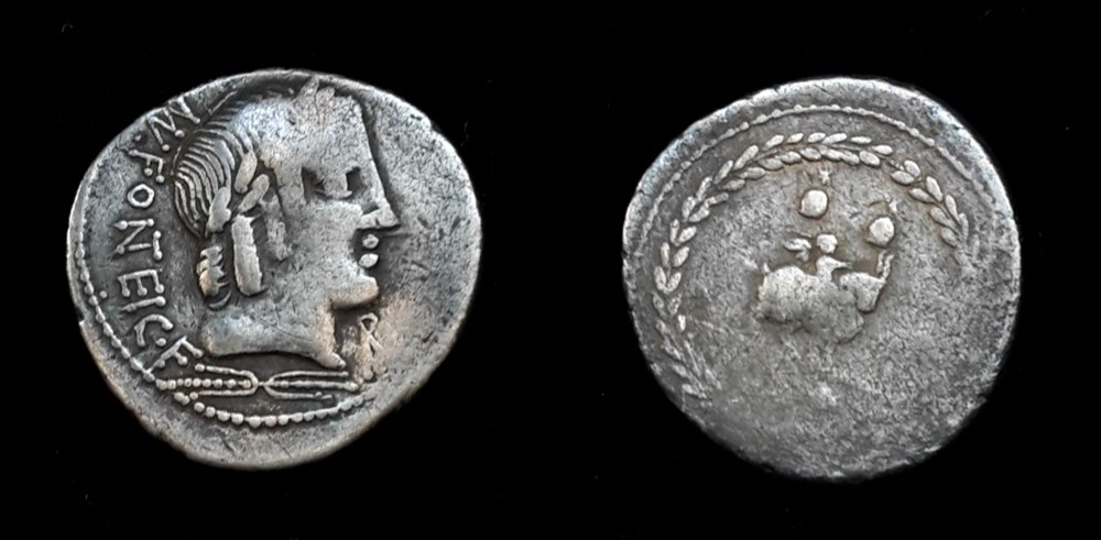 monnaies antiques romaines imperiales et republicaines republique romaine fonteia vejovis jupiter enfant chevre mn fontei c f
