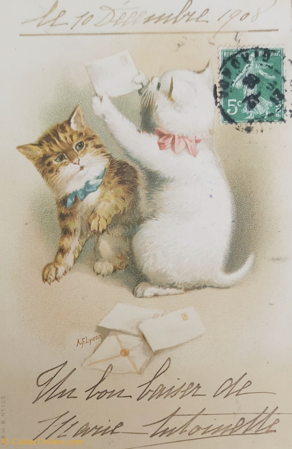 cartes postales courrier reception une lettre