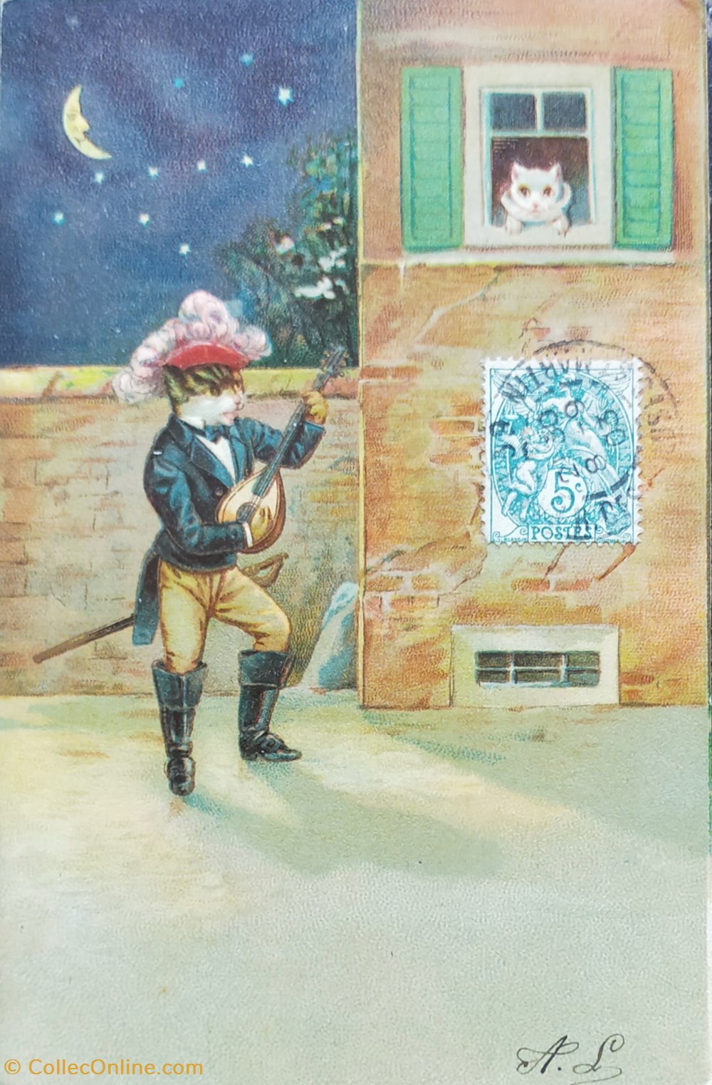 cartes postales chanteurs mandoline la declaration