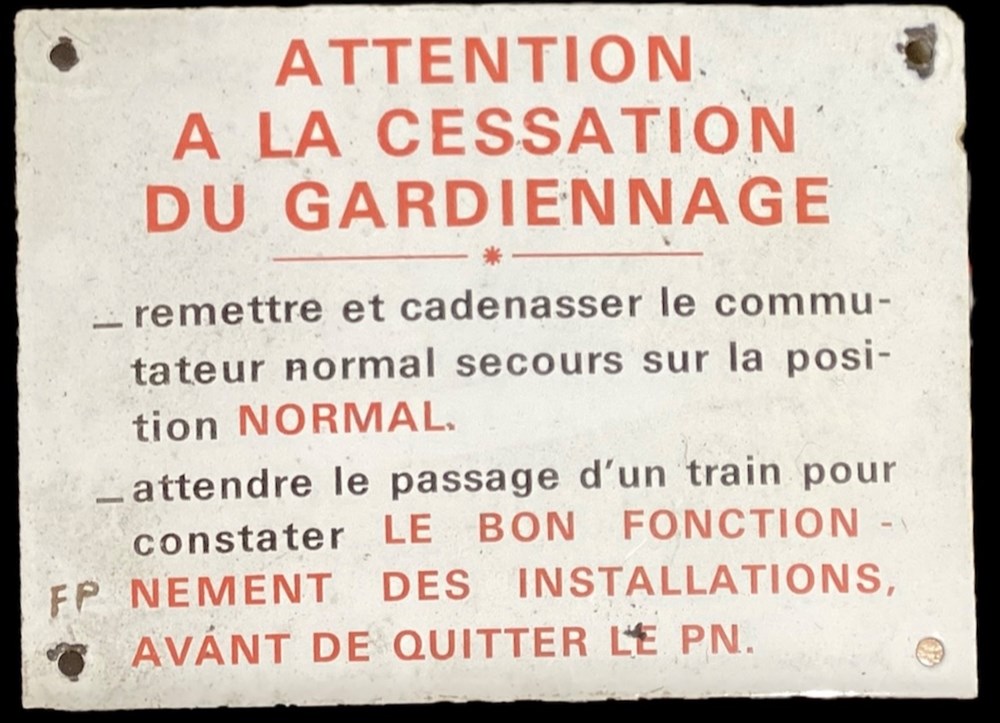 transports train plaque de fonctionnement de pn
