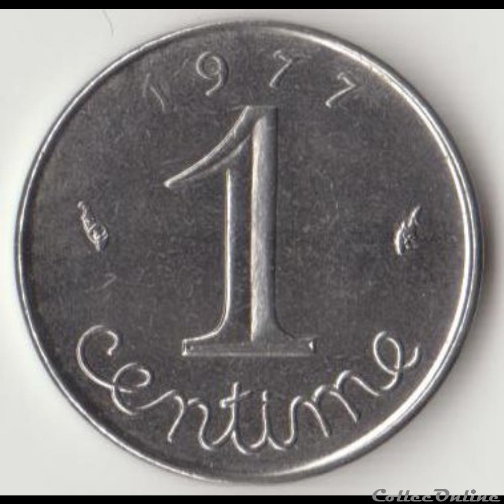 monnaie france moderne 1 centime epi 1977 rebord