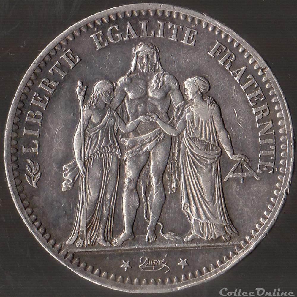 monnaie france moderne 5 francs hercule 1876 k