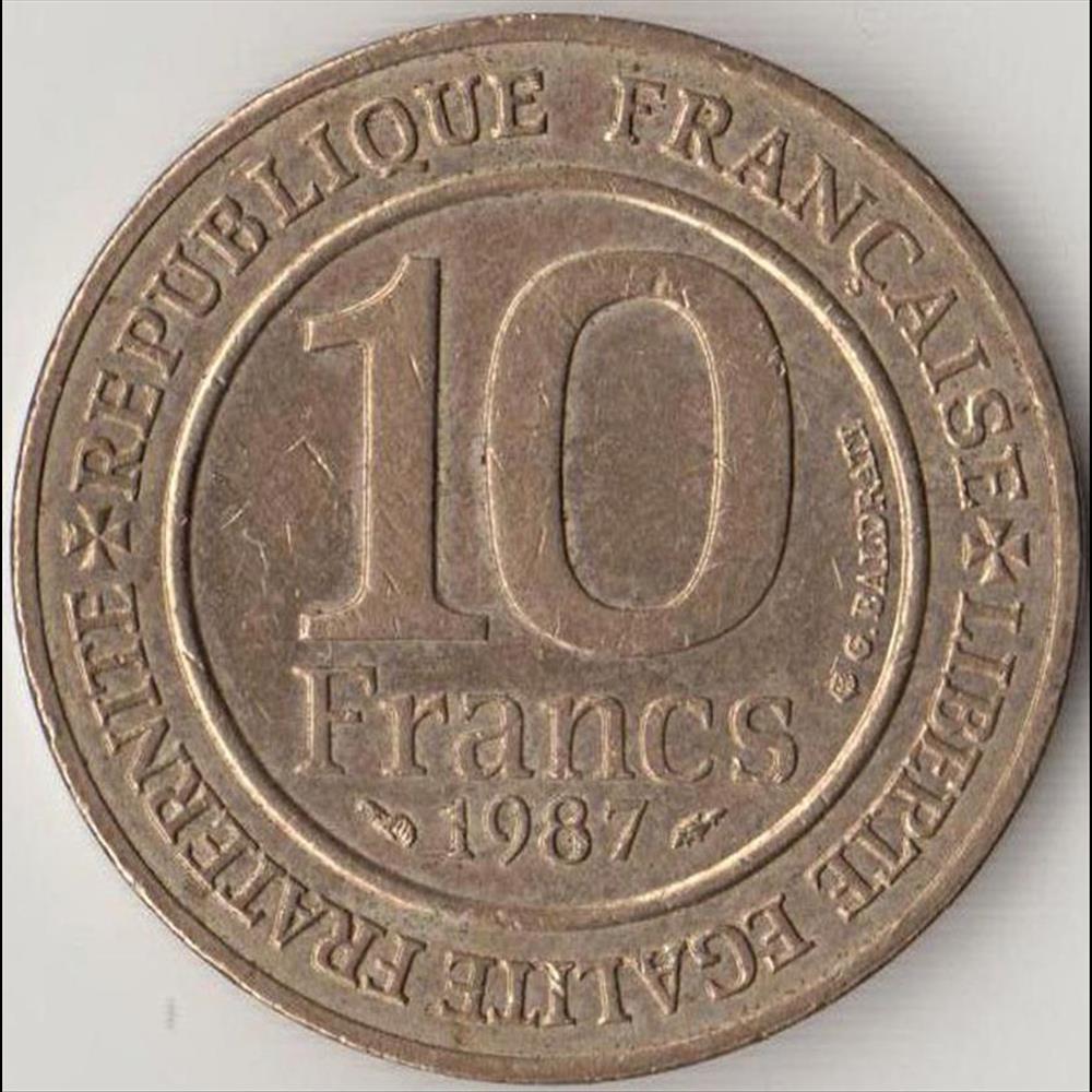 monnaie france moderne 10 francs millenaire capetien 1987