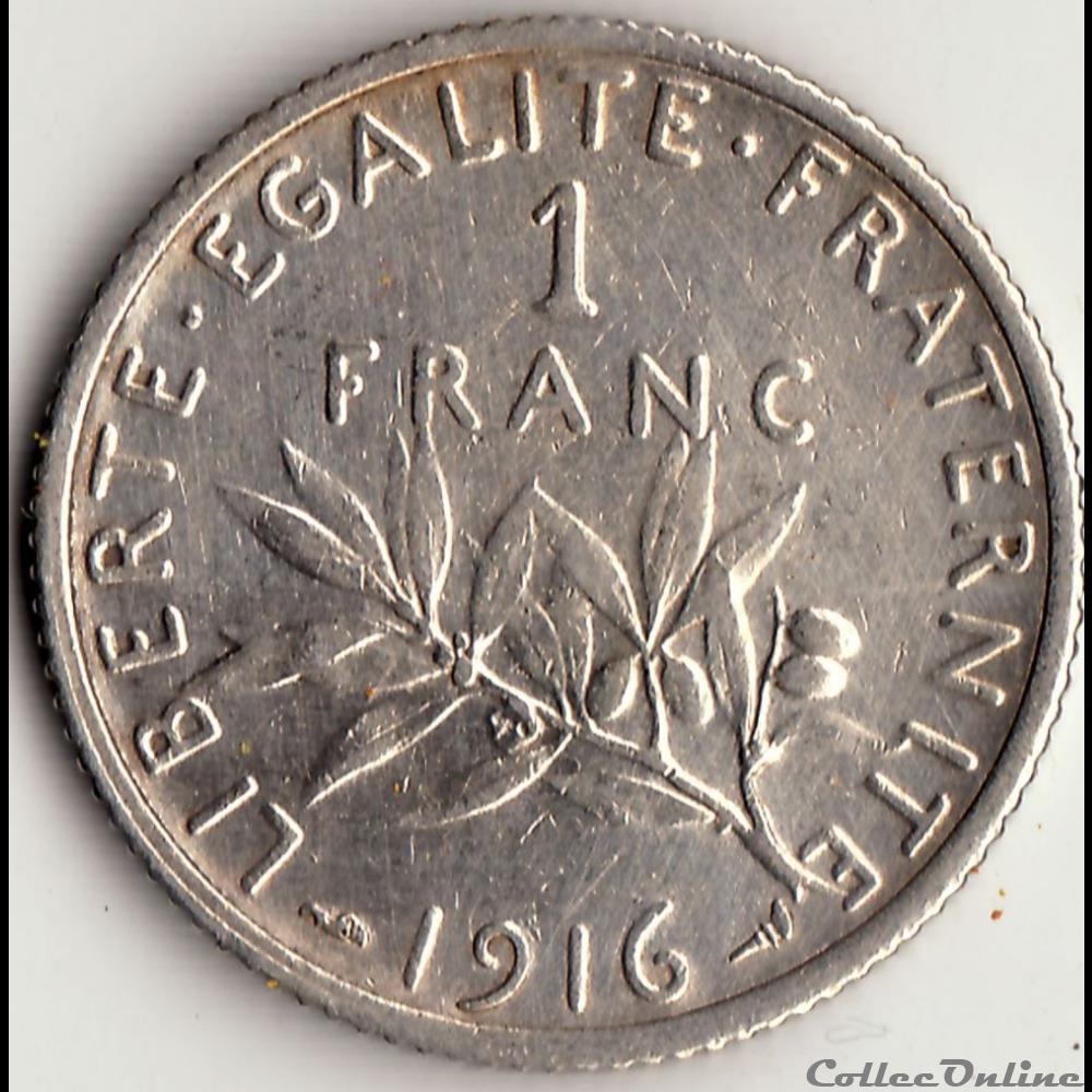 1 FRANC SEMEUSE 1916 monnaie france moderne 1 franc semeuse 1916