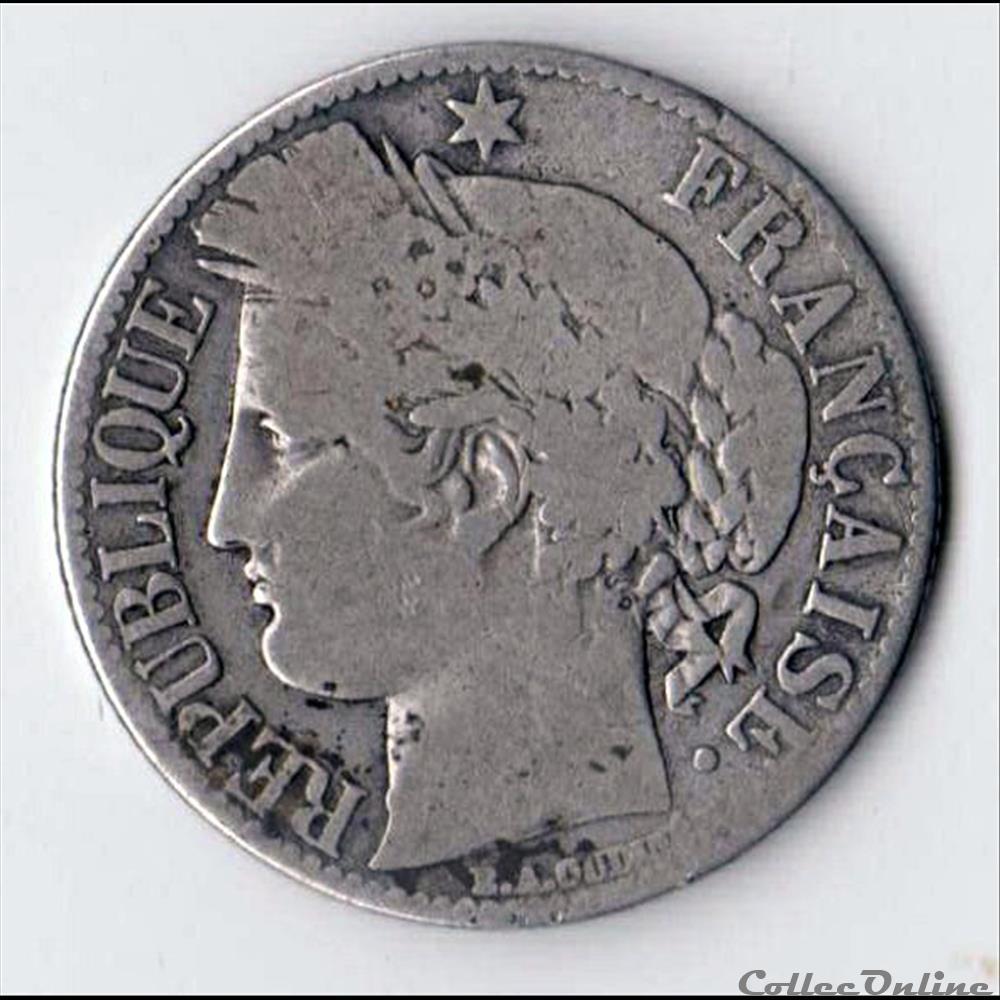 1 franc Cérès 1872 Grand A 3 monnaie france moderne 1 franc ceres 1872 grand a