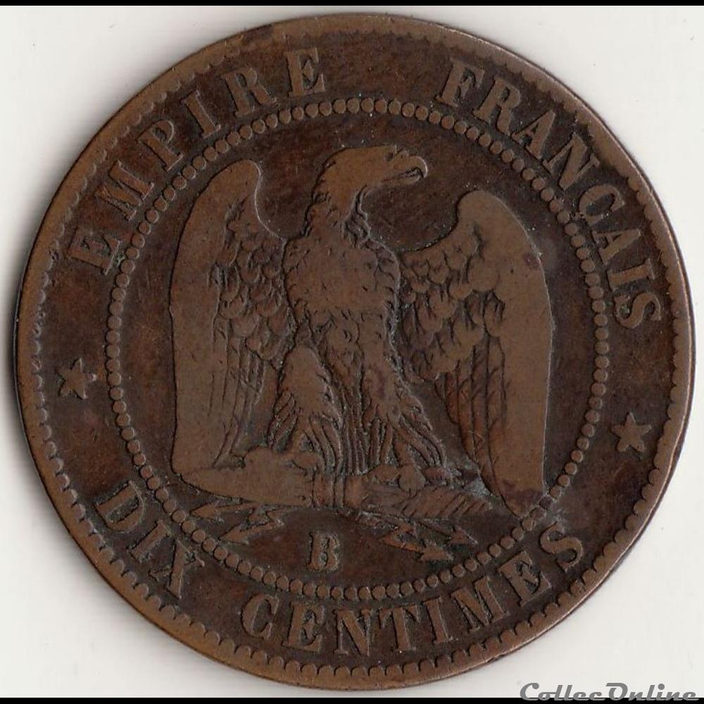 10 centimes Napoléon III tête nue 1854 B monnaie france moderne 10 centimes napoleon iii tete nue 1854 b