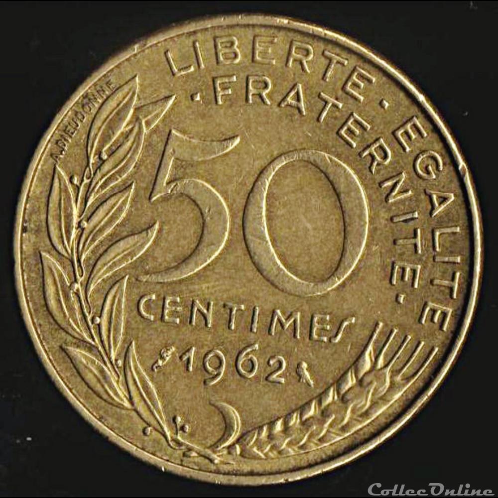 50 CENTIMES MARIANNE, 4 PLIS, 1962 monnaie france moderne 50 centimes marianne 4 plis 1962