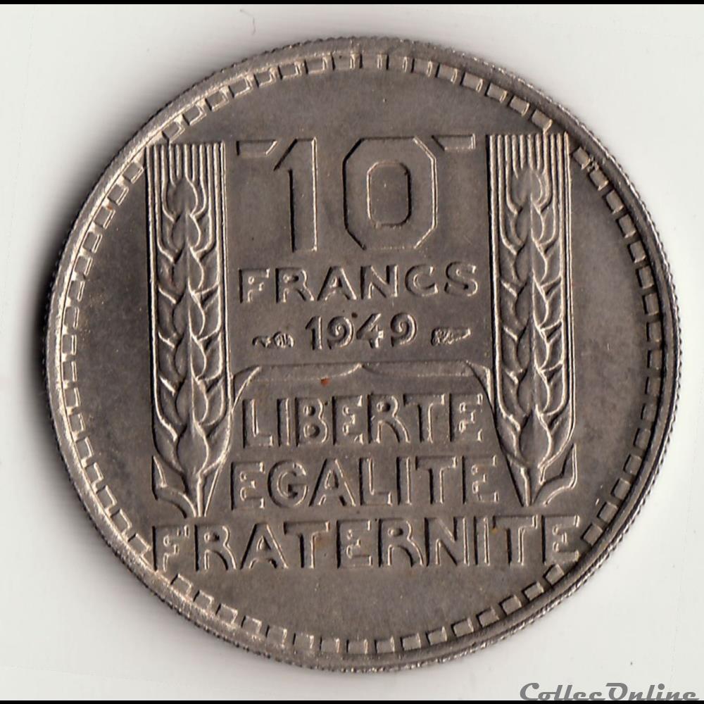 10 FRANCS TURIN Petite Tête 1949 monnaie france moderne 10 francs turin petite tete 1949