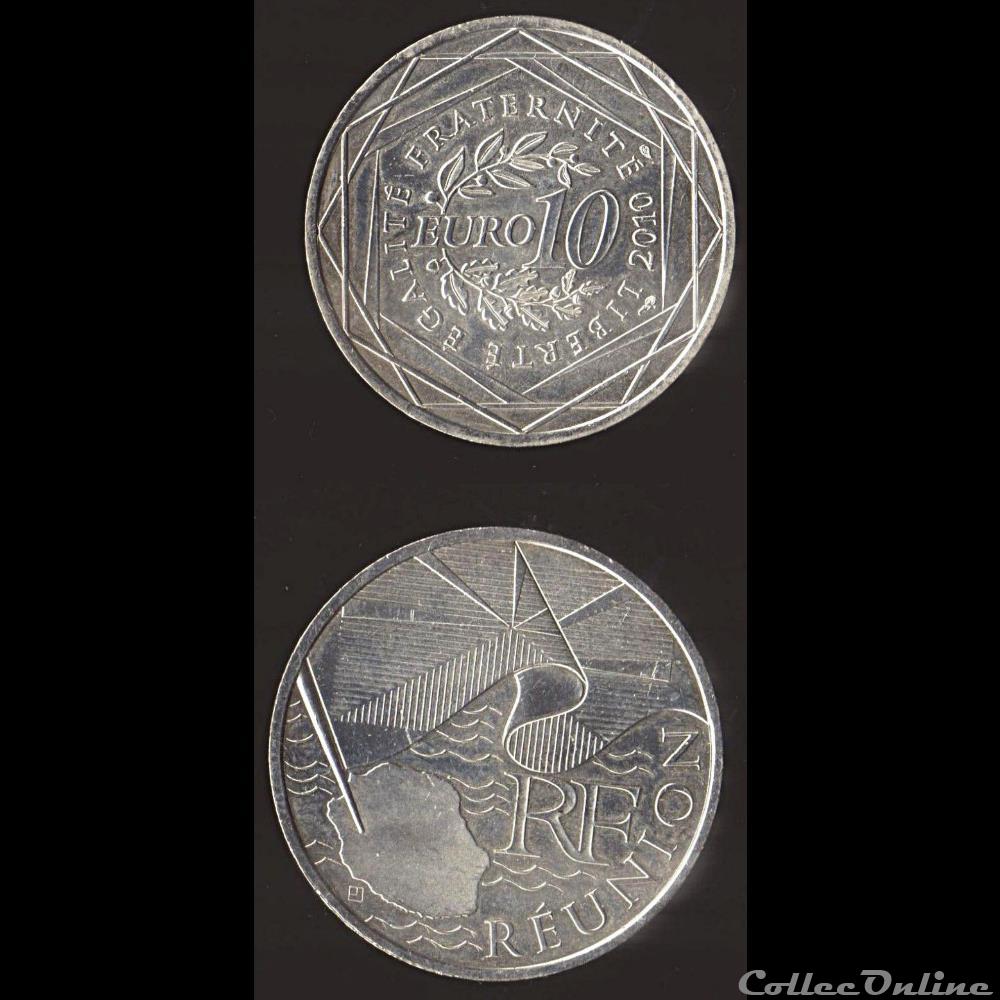 monnaie france 10 euros region reunion ile de la 2010