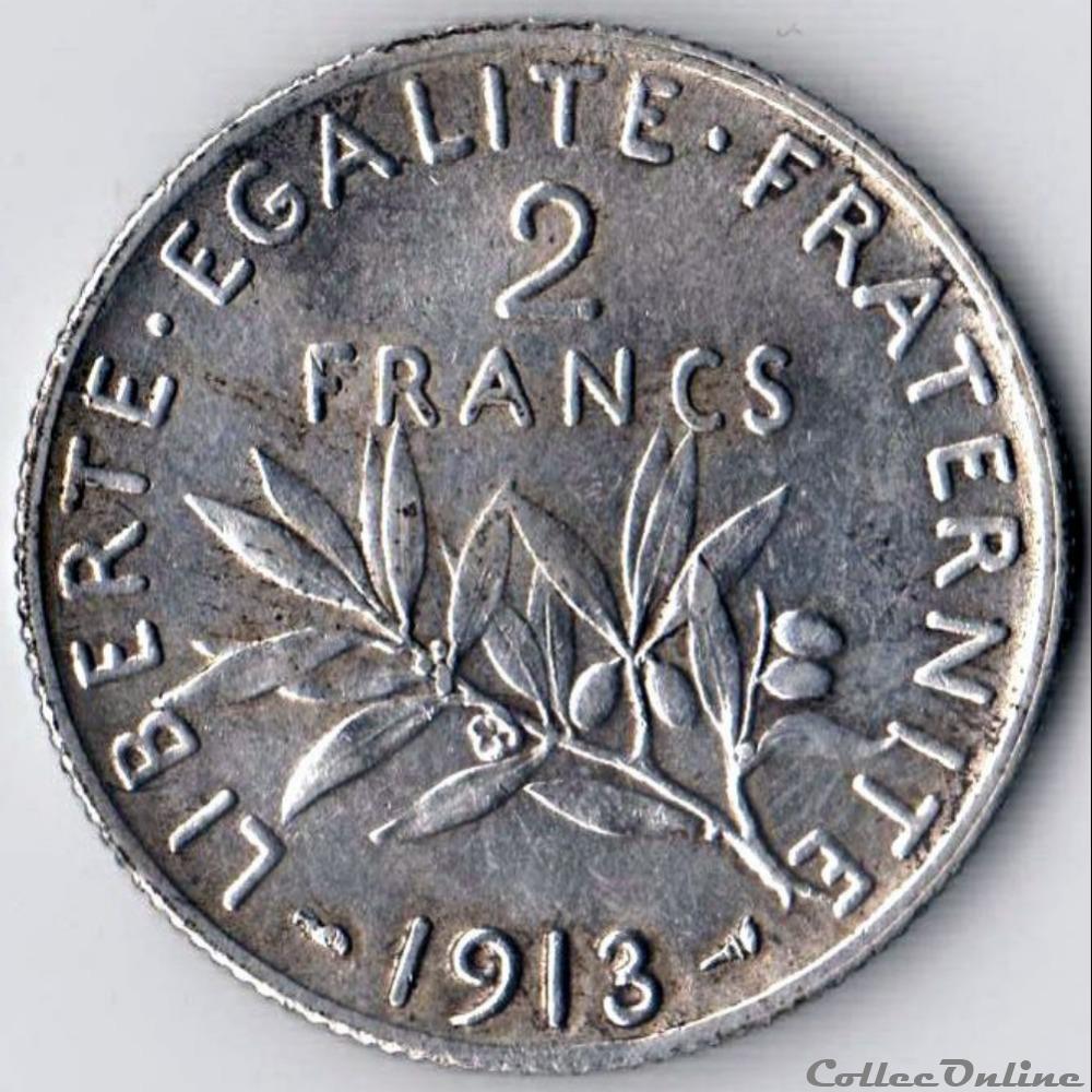 2 FRANCS SEMEUSE 1913 monnaie france moderne 2 francs semeuse 1913