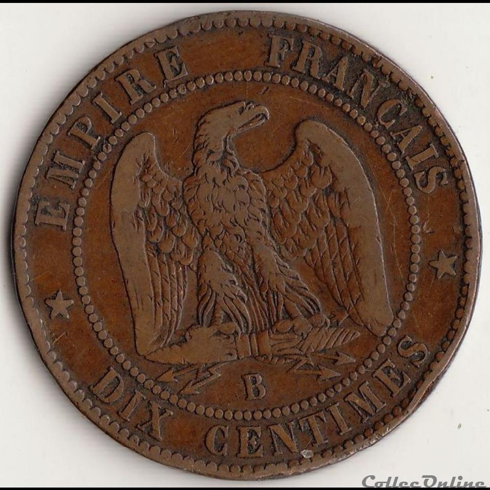 10 centimes Napoléon III tête nue 1855 B monnaie france moderne 10 centimes napoleon iii tete nue 1855 b