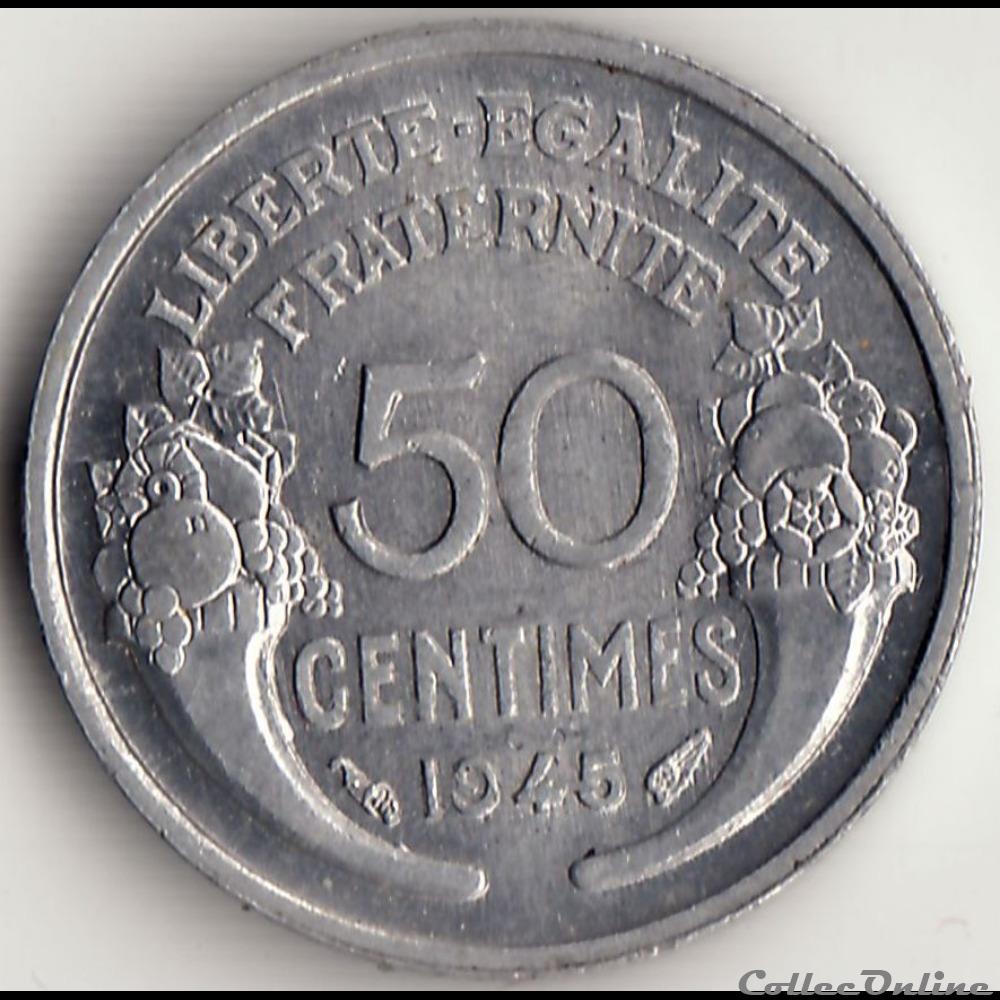 50 CENT MORLON alu 1945 monnaie france moderne 50 cent morlon alu 1945