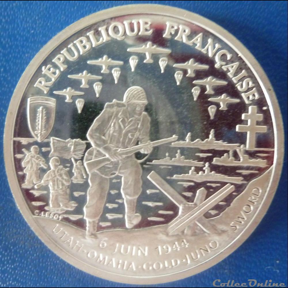 monnaie france moderne 1 franc cinquantenaire du debarquement be
