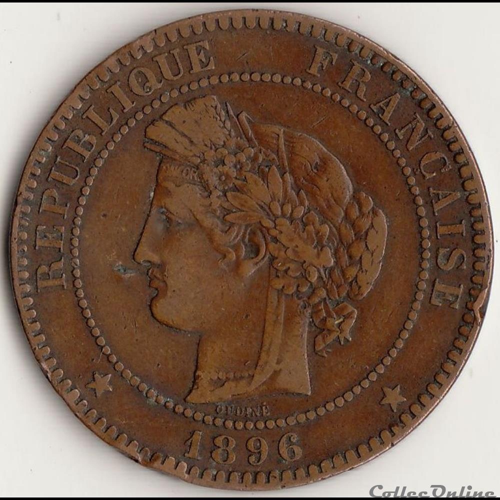 10 CENTIMES CÉRÈS faisceau 1896 A monnaie france moderne 10 centimes ceres faisceau 1896 a