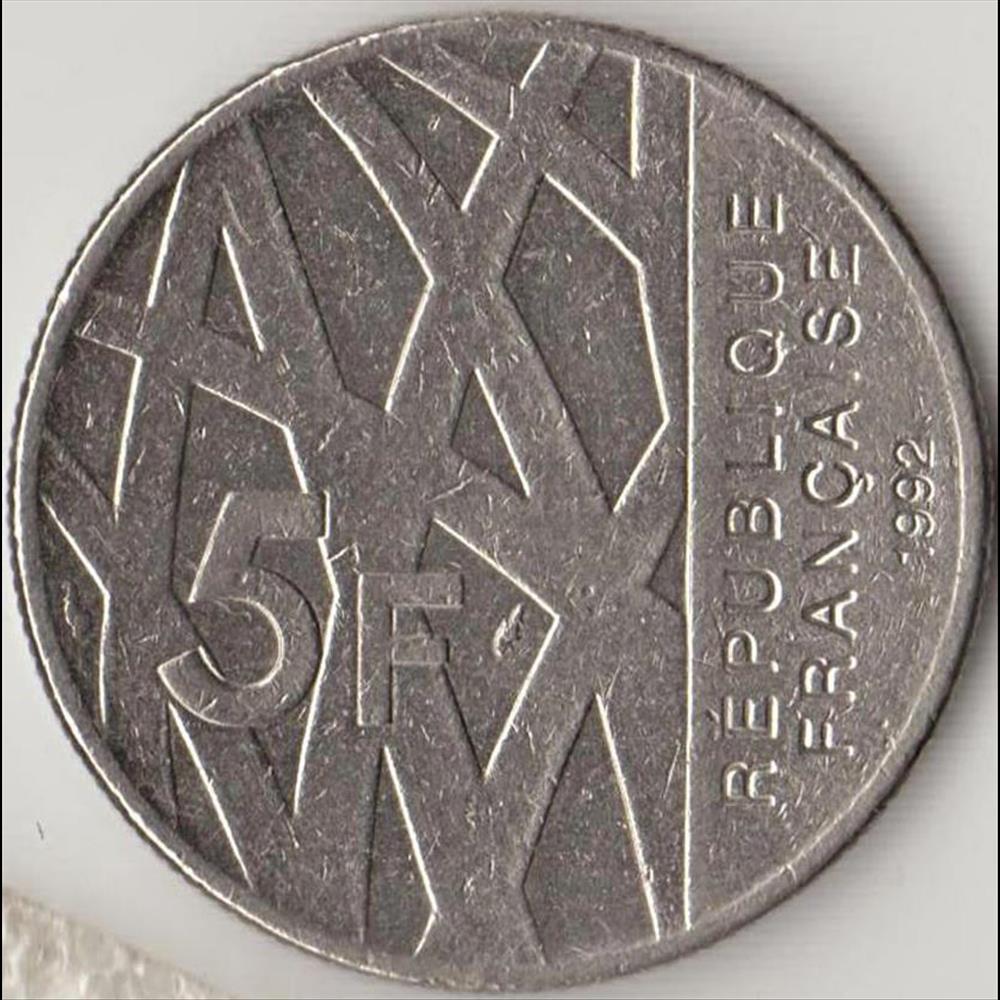 monnaie moderne 5 francs p mendes france 1992