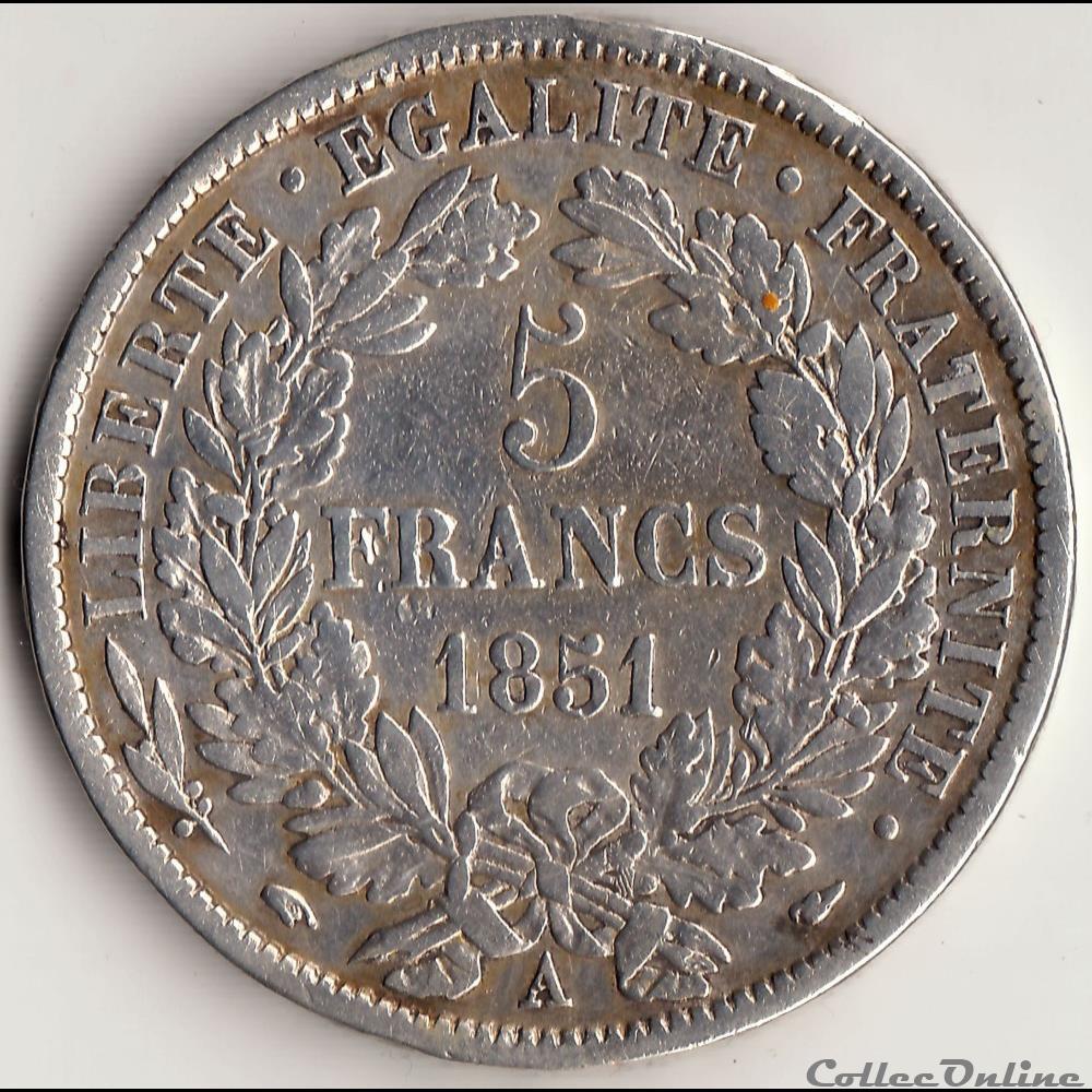 5 francs Cérès IIe République 1951 A monnaie france moderne 5 francs ceres iie republique 1951 a